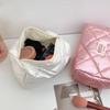 Quilting Women's Cosmetic Pouch Large Capacity Travel Storage Bags Simple Plaid Ladies Clutch Handbags Big Toiletry Bag