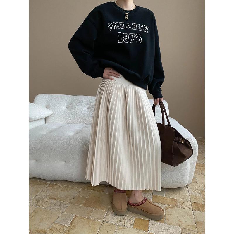Sinan French Accordion Pleat A-line Skirt SN8249 Small бежевый