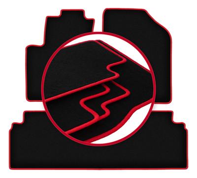 Tapetes de veludo com borda vermelha para: Minivan Kia Venga (2009-2017)