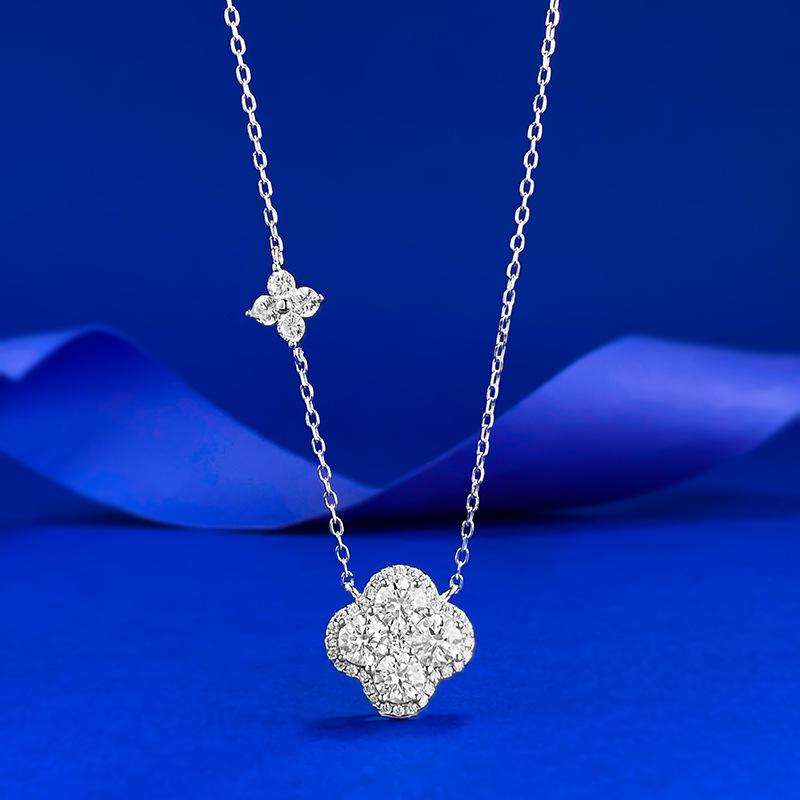 

50 Points Four-Leaf Clover Pendant Daily Item Necklace 925 silver