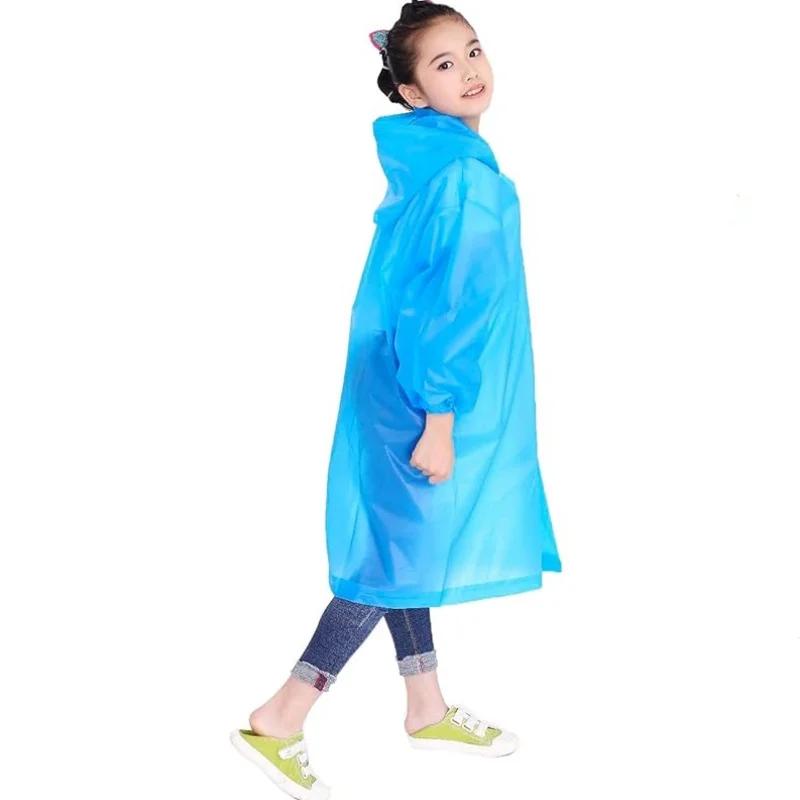 Reusable Raincoat for Kids, Rain Jacket, EVA Poncho for Children, Boys and Girls