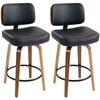 Bar Stools 360 Degrees Swivel Breakfast Bar Stools Padded PU Seat Footrest Set of 2 Black
