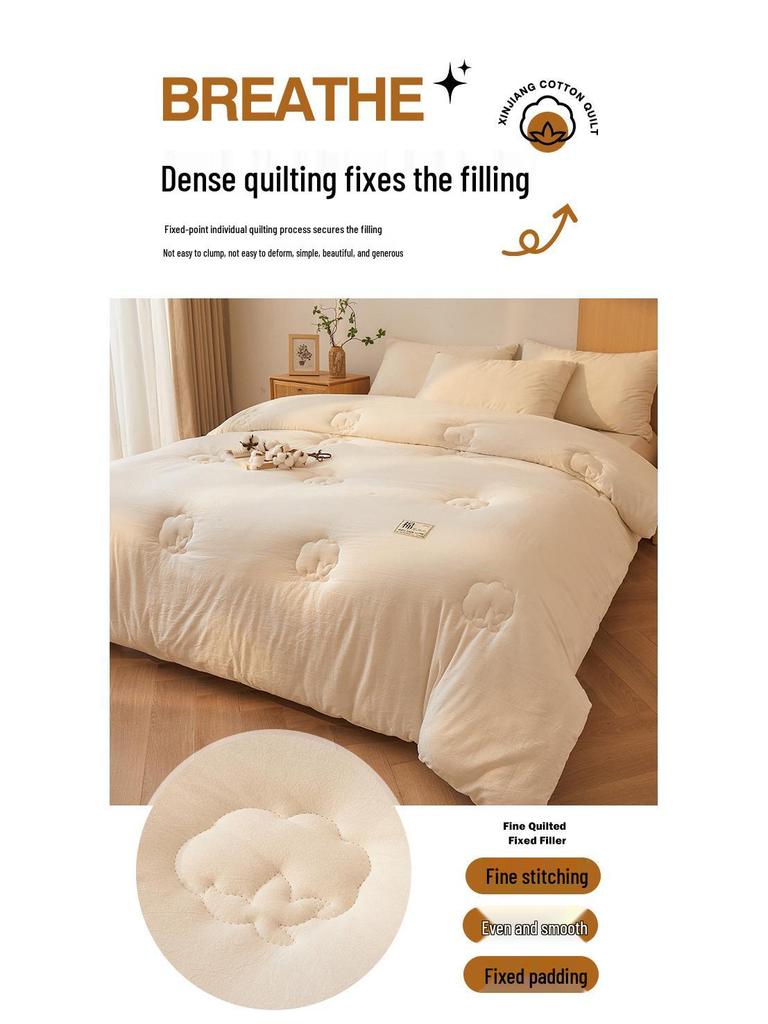 Premium Cotton Quilt: Class A, Single/Double, All-Season, Extra Thick for Winter Warmth