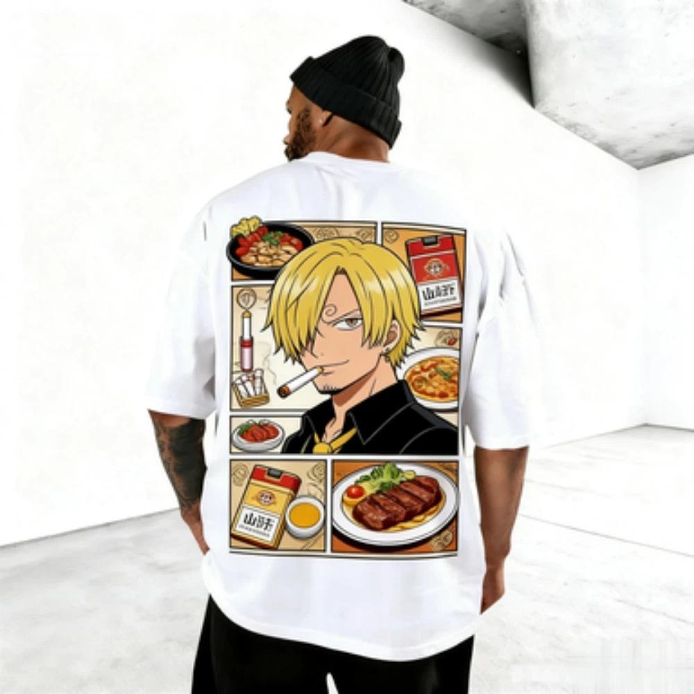 2026 Nouveau T-shirt à Manches Courtes Imprimé Anime 'One Piece' T-shirt Unisexe Haut pour Homme T-shirt d'Été Style Y2K Street Wear
