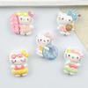 Cartoon DIY Resin Swim Ring Kitten Cream Hair Clip Keychain Pendant for Phone Case & Luggage