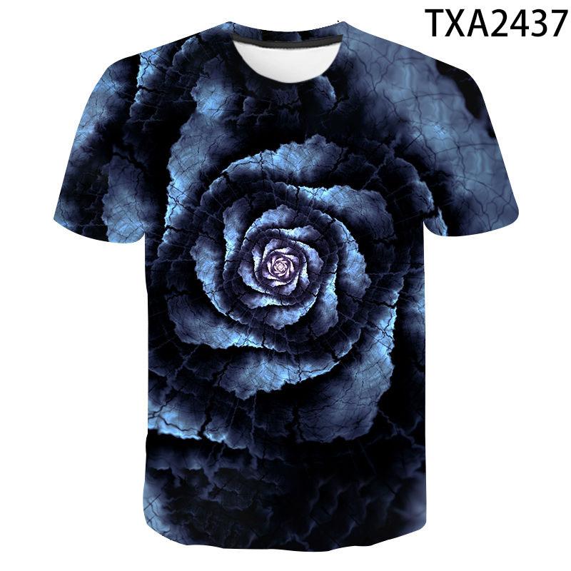 New Men Women Children Summer Flower 3D Print Short Sleeve T Shirt Fashion Casual Harajuku Streetwear Tops Cool Tees