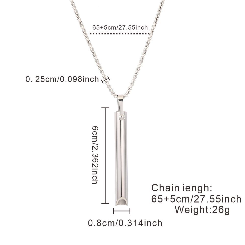 Anxiety Breathe Easy Necklace Mindfulness Breathing Necklace Breathlace Stainless Steel Pendant for Natural Calm & Stress Relief серебряный