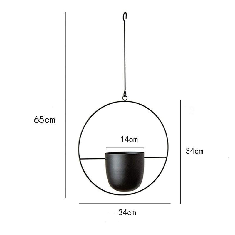 Metal Hanging Plant Flower Pot Nordic Chain Hanging Planter Basket Flower Vase for Home Garden Balcony Decoration