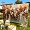 2D Warm Tone Boho Floral Backdrop, Photography Background for Engagement Parties & Autumn Themed Shoots