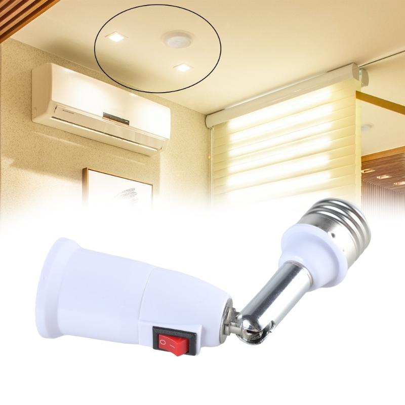E27 to E27 Lengthened Lamp Base 180 Degree Rotation Tube LED Light Bulb Extension Lamp Holder Head Conversion Socket