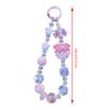 Kawaii Sanrio Hello Kitty Phone Chain W/Card Kuromi Cinnamoroll My Melody Beads Keychain Bowknot Anti-Lost Wrist Strap Bag Decor