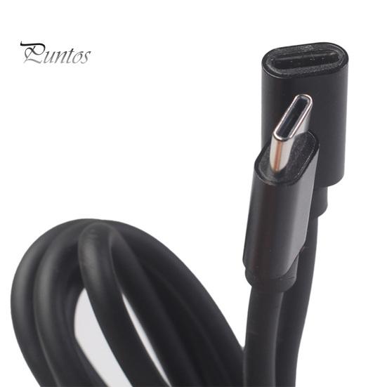 Type-C hann til hunn forlengelseskabel Universal multifunksjonell 480 Mbps USB-C strømforsyning ladeledning