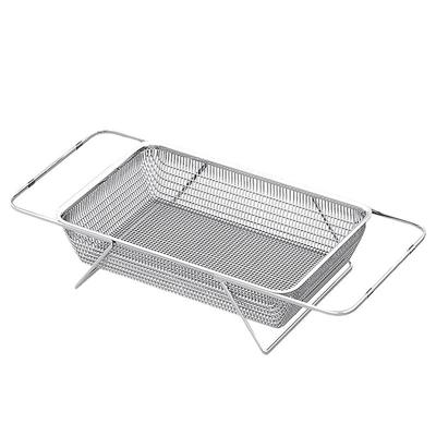AEE2-Expandable Cutlery Drying Rack Kitchen Sink Drain Basket Stainless Steel Drain Basket Kitchen Storage Trays