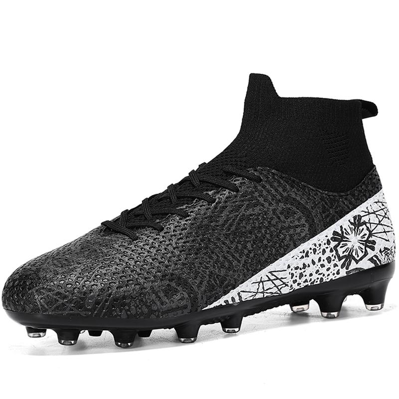 33-46 Unisex Football Boots Lace High Elastic Socks Training Artificial Captain Outdoor Sports Training Football Shoes