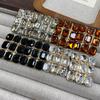 Fashion Retro Style Coffee White Glazed Earrings Jiugongge High-End Sense Medium And Ancient Style Stud Earrings Female