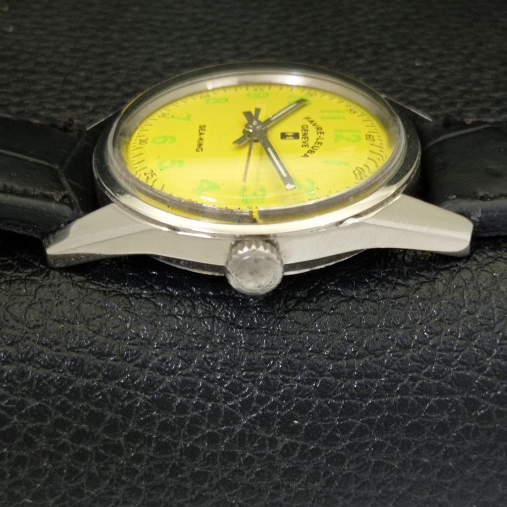 FAVRE LEUBA SEA KING HAND-WINDING 111 VINTAGE SWISS MENS YELLOW WATCH a702003-5 R208-a702003