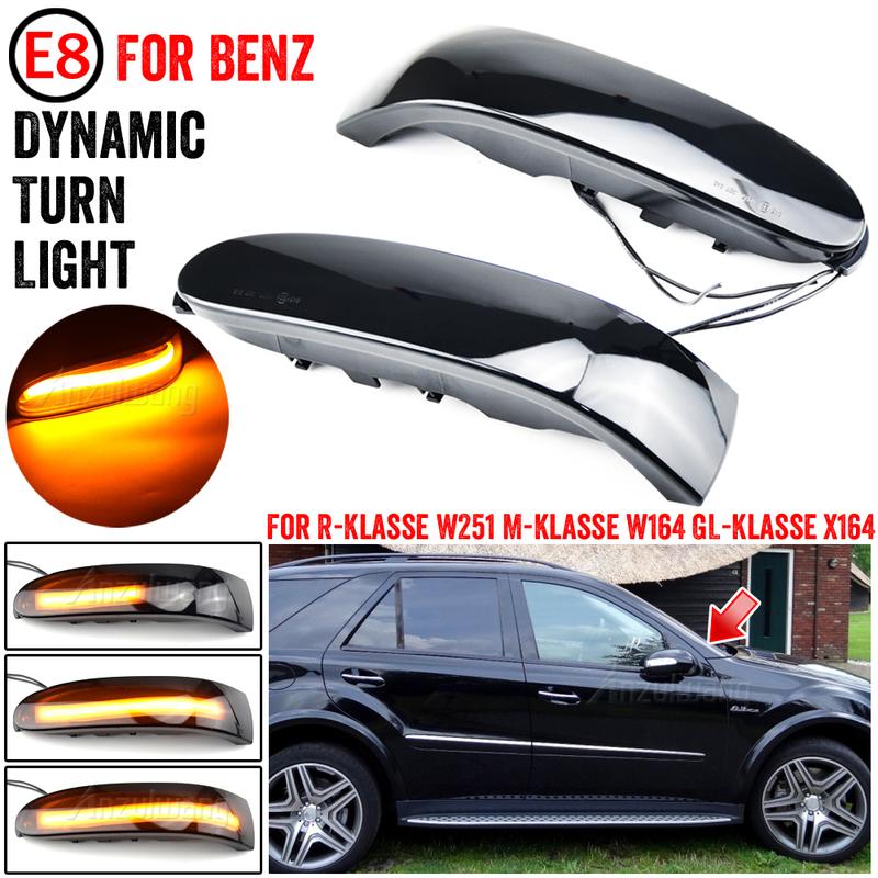 Dynamischer Blinker Seitenblinker Spiegelblinker Sequentielles Licht Passend für Mercedes M-Klasse W164 2005-2008 vor Facelift