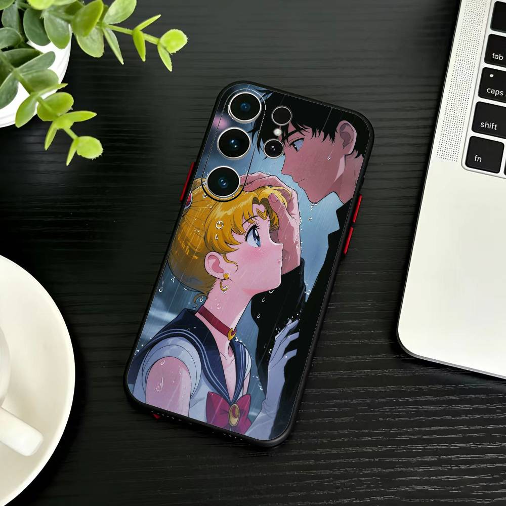Cartoon S-Sailor M-Moons Phone Case For Samsung S26,S25,S24,S23,S22,S21,S20,Plus,Fe,Lite,Others Black Cover
