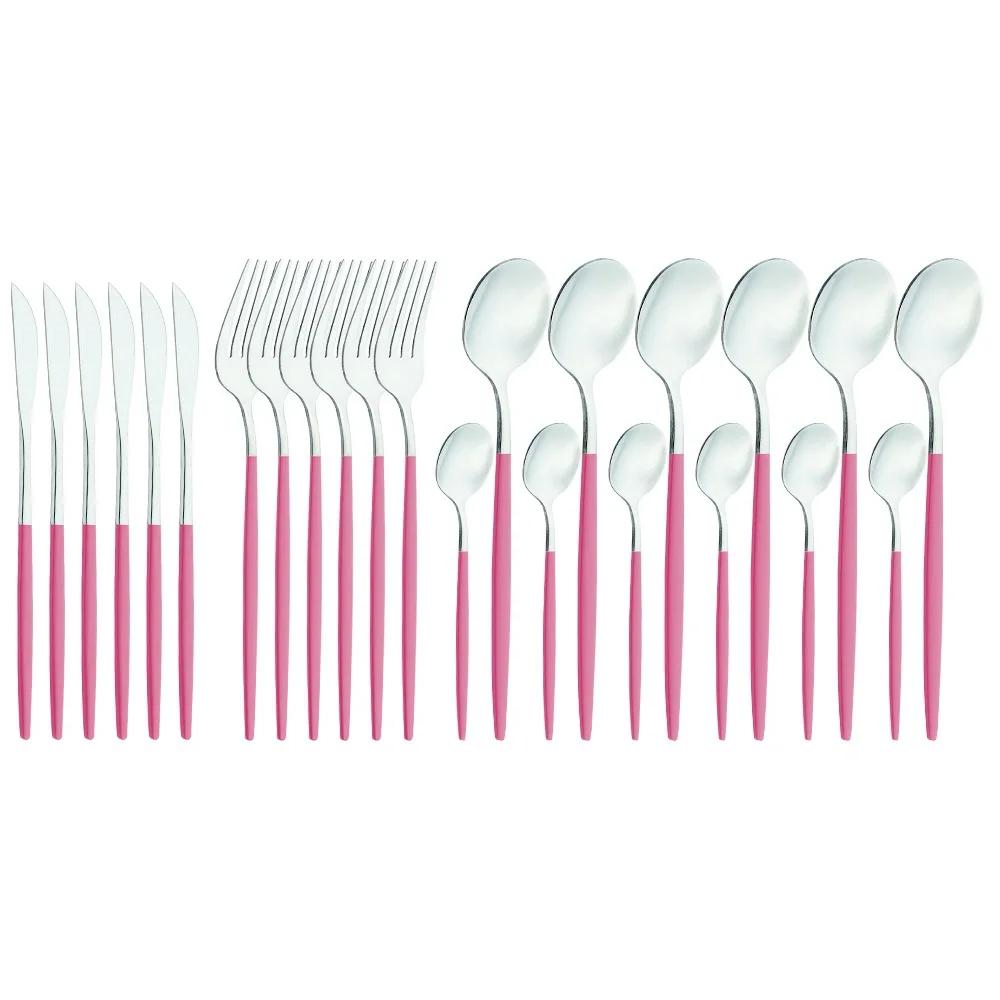 Fabulous 24PCS/SET Tableware Dinnerware Sets Gold Flatware Cutlery Fork Dessert Spoon Coffee Cutlery Dinner Wedding Decoration