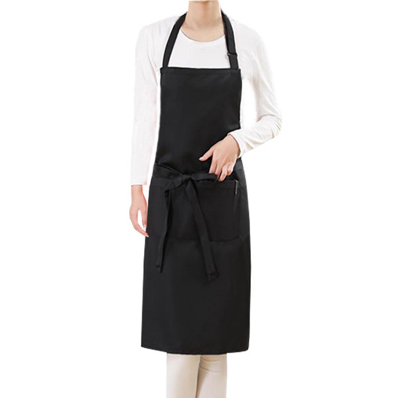 Extra Long Waterproof Oil-Proof Polyester-Cotton Apron with Adjustable Halter 70x80 cm