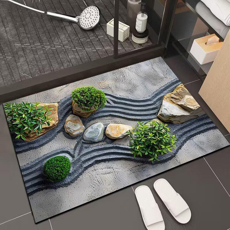 Nordic 3D Visual Stone Diatom Mud-Resistant Easy Clean Entrance Doormat