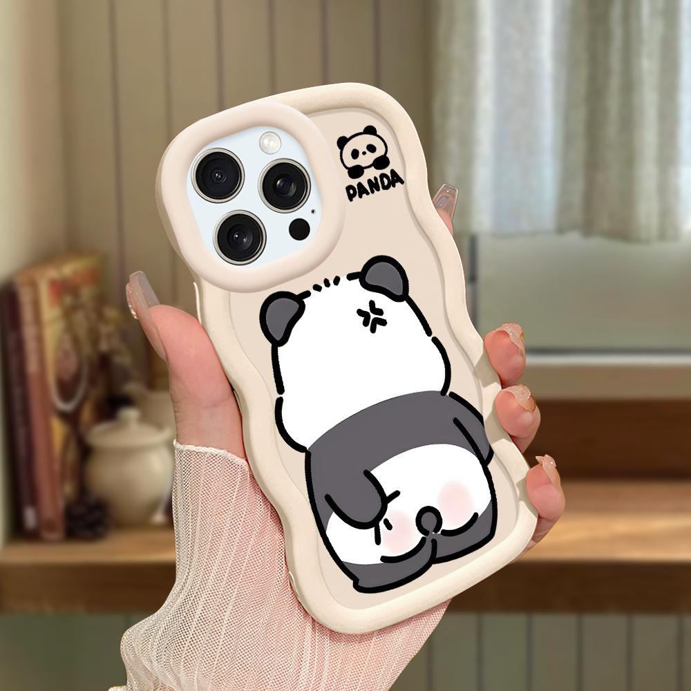 Pro iPhone Redmi 13 13C 14C Note 13 12 Pro Samsung A05 A06 A13 A14 A15 A16 Honor X6 X6a X8 X8a Vlnitý okraj Kreslený Roztomilá Panda TPU Měkký Kryt na Telefon