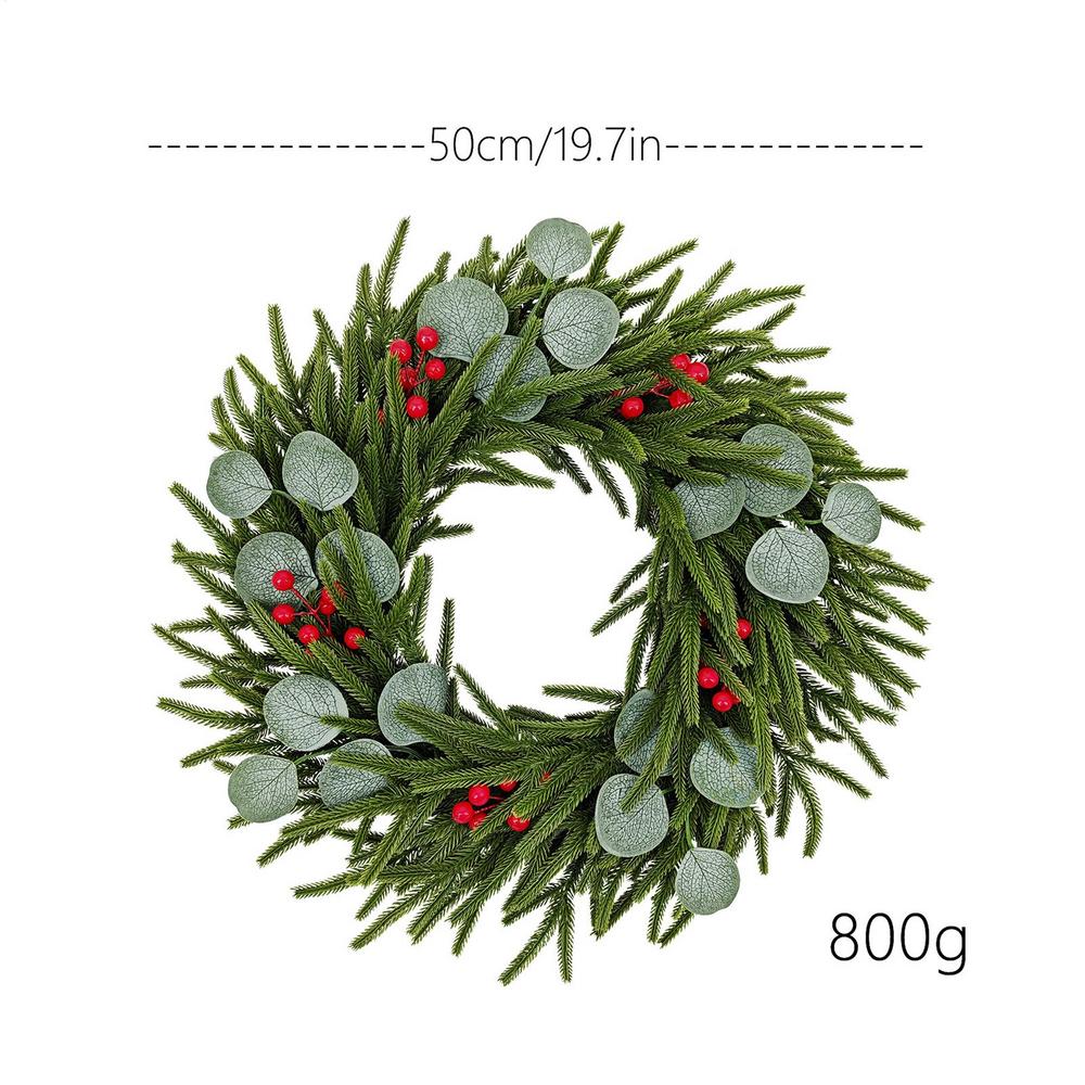 

Christmas Wreath Indoor Eucalyptus Berries Decor 20 Inches Festival Garland For Table Window Indoor Outdoor Mantle Front Door