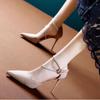 Einwort-Schnallenriemen Stiletto High Heels Damen Sommer 2025 neue Taschenkopf-Sandalen spitz zulaufend französischer Riemen Einzelne Schuhe