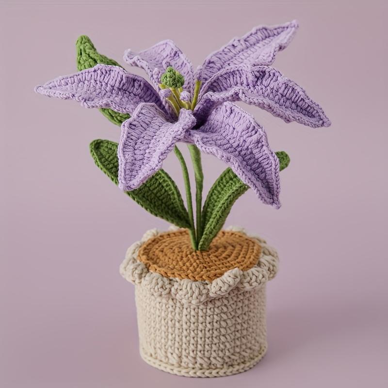 Handmade White Lilies for The New Year,Perfect Gifts for Loved Ones,Elders,And Teachers,Suitable for Decorating Bedrooms,Living Rooms,And Office Desks