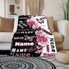 Your Name Rose Butterfly Customize Your Name Blanket Warm Comfortable Soft Blanket For Chair Office Sofa Bed Sofa Office Camping Suitable For Gifting