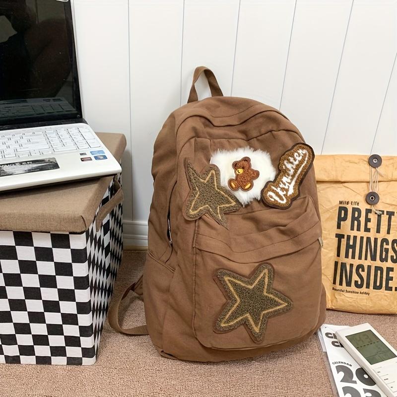 

Креативный рюкзак, студенческая сумка, винтажная холщовая сумка Bear Backpack