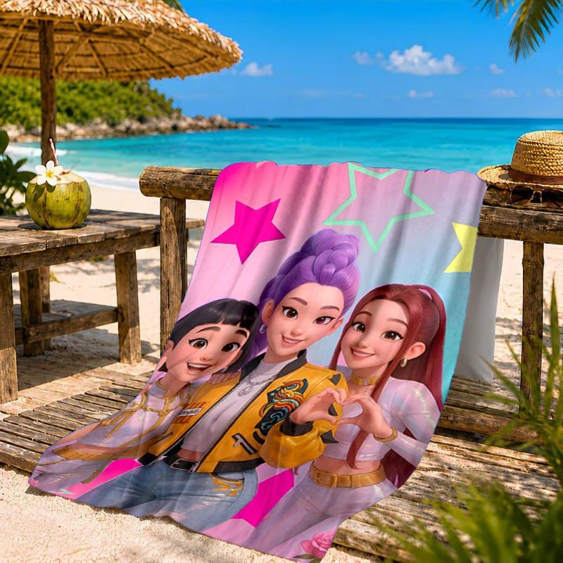 K-pop Demon Hunter Adventure Beach Towel, Quick-drying, Easy to Care for, Suitable for Both Fitness and Beach Vacations,Sports Essential