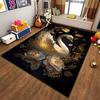 Elegant Swan and Floral Design Carpet with Golden Accent Pattern Suitable for use as an anti-slip for living room bedroom sofas
