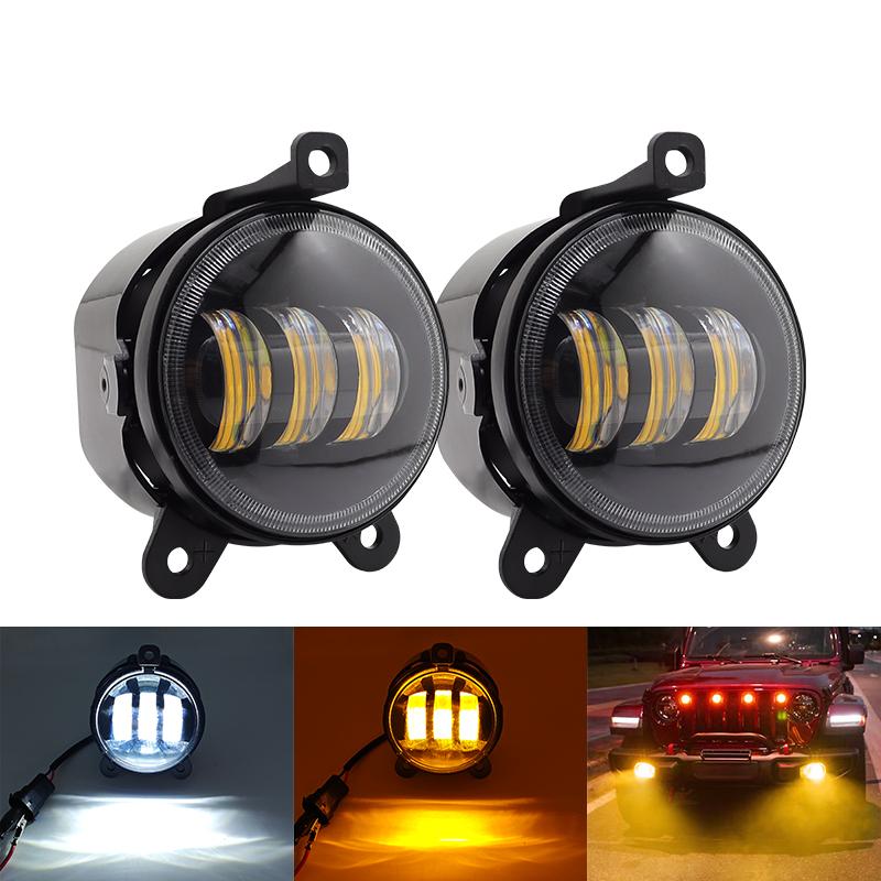Luces antiniebla LED de 3,5" pulgadas 40W DRL 6500K blancas para Jeep Wrangler JK