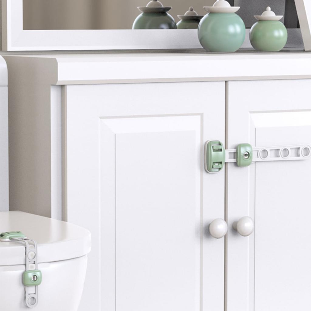 1pc Baby Protection Cabinet Lock Self-adhesive Length Adjustable Plastic Child Protection Refrigerator Door (color Random)