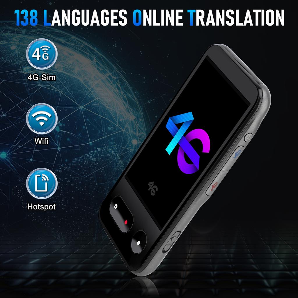 Language Translator Portable Two Way Translator Voice and Photo Translation Bluetooth Online Offline for International Meeting