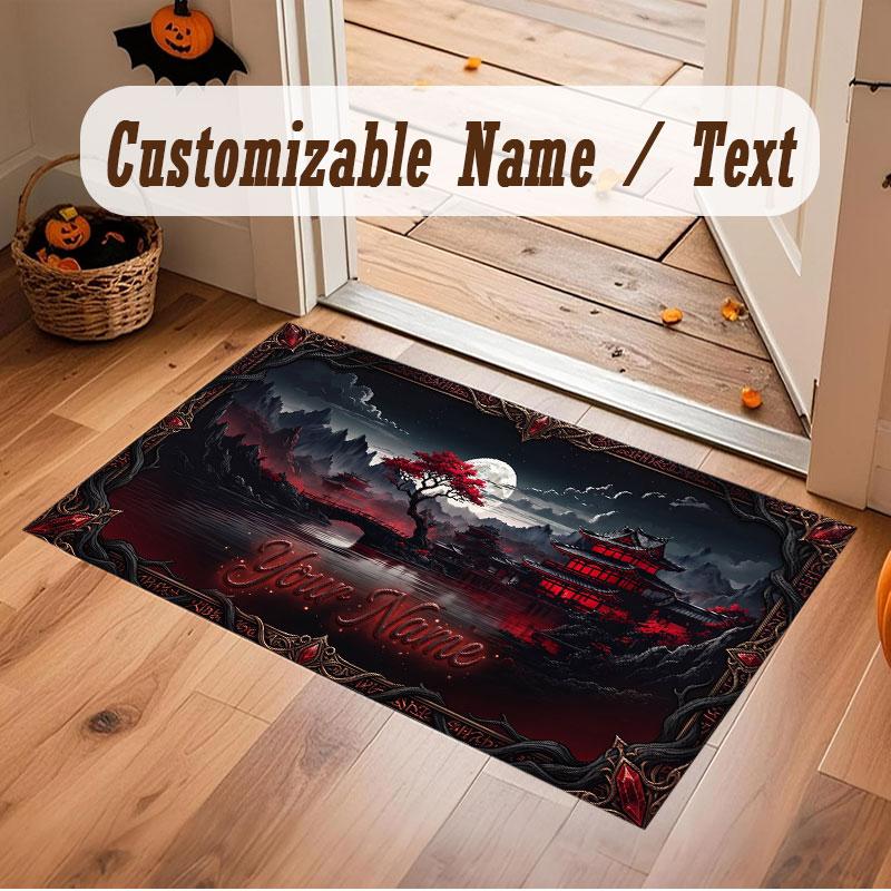 Fantasy Magic Theme Crystal Velvet Floor Rug Personalized Custom Name Text Warm Carpet Home Decoration