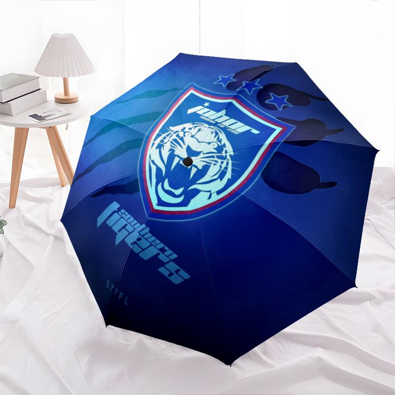 Johor Darul Ta'zim FC  Pattern, Automatic Folding Umbrella, Portable and Foldable Design, 8 Ribs, a Christmas or Birthday Gift.