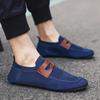 YRZL Round Toe Flat Shoes Solid Color Men Slip on Shoes Casual Breathable Comfortable Mens Mesh Loafer Shoes Outdoor Loafers Man