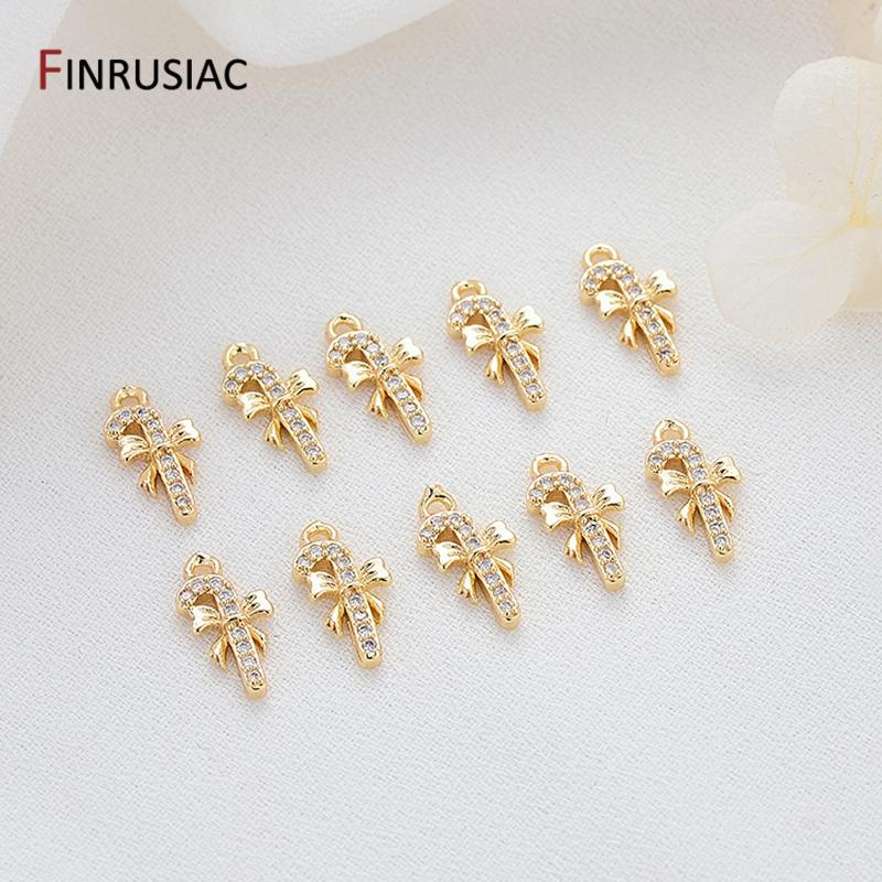 

DIY Jewelry Making 6 Types 14K Real Gold-Plated Pave Setting Zircon Small Mini Fairy/ Butterfly/Violin/Hamsa Pendants Charms 2 pieces