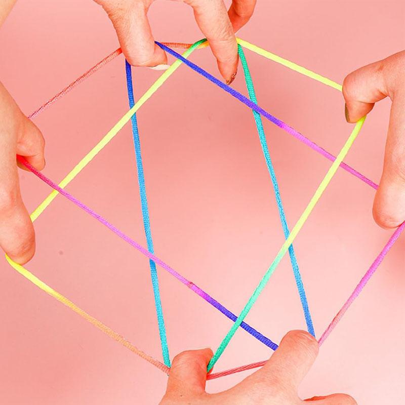 6 Stück Schnurspiele Für Kinder Katzenwiege Regenbogenfarbene Schnur 160cm Kindertag Geschenk Geburtstagsparty Zubehör Kinder Spiele