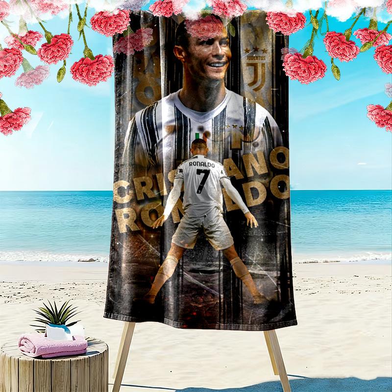 Serviette de plage Héritage de CR7 Serviette de plage pour photos de vacances Plage bord de mer Serviette de bain séchage rapide Serviette pour piscine extérieure Serviettes de voyage et de vacances Confort