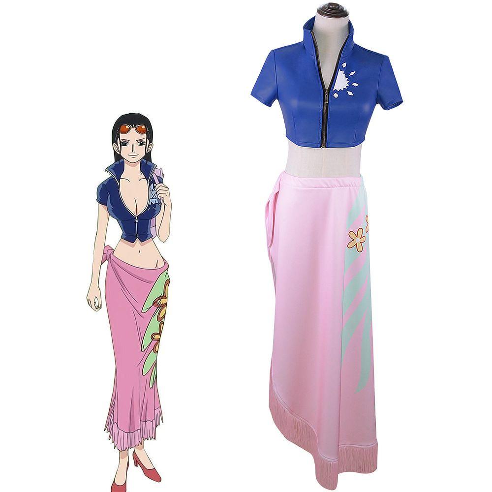 One Piece Nico Robin Skirt Anime Cosplay Costume Halloween Tops Decorated Perfect For Comic Exhibitions And Party Events.