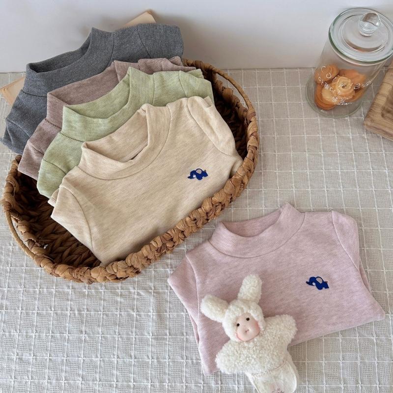 Kids Tops Spring Autumn Warm Children T-shirt Velvet Shirts for Boys Girls Children Bottom Toddler Long Sleeve Baby Clothing