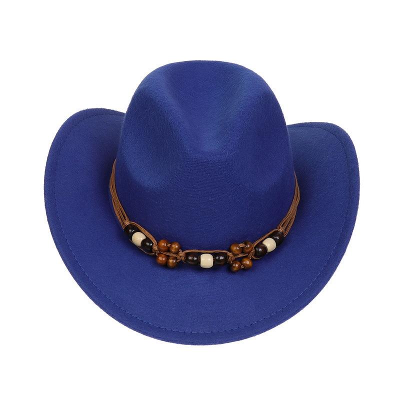 Western Cowboy Top Hat Spring And Autumn New Jazz Hat Big Brim Pentagram Belt Accessories Felt Hat Men And Women