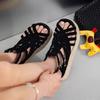 Vintage Thick-soled French Straw Woven Leather Roman Sandals Women's New Open-toed Waterproof Table Muffin Shoes In Summer 2025