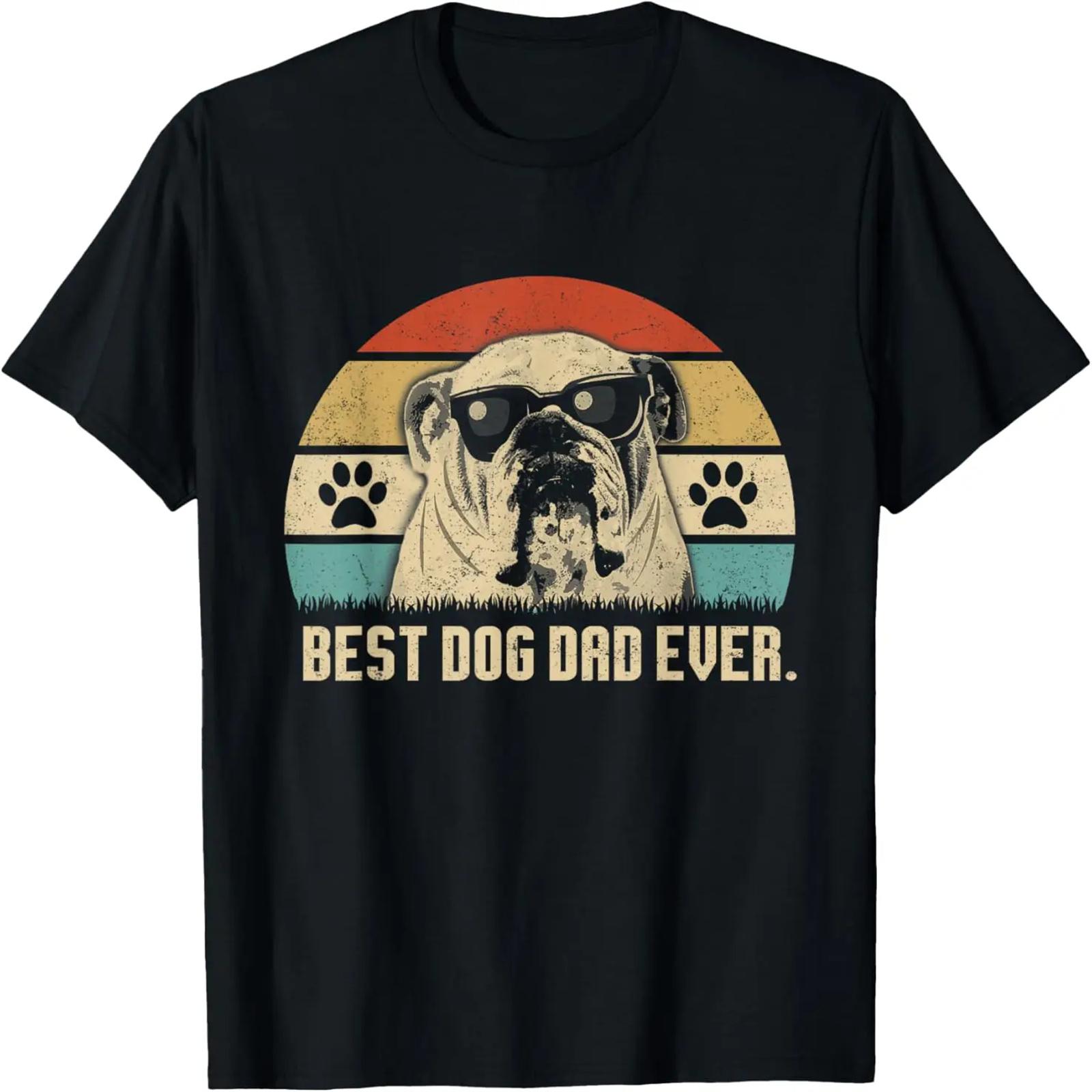 Vintage Best English Bulldog DAD Ever shirt Fathers Day Gift T-Shirt S