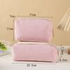 Solid Color Pencil Case Corduroy Velvet Makeup Pouch Fashion Toiletry Organizer  Lady