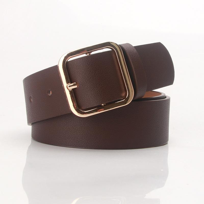 Women's Trousers Belt Vintage Pin Buckle Belts Solid Color Waistband Brand Ladies Fashion Trend High Quality Working Belt DT144