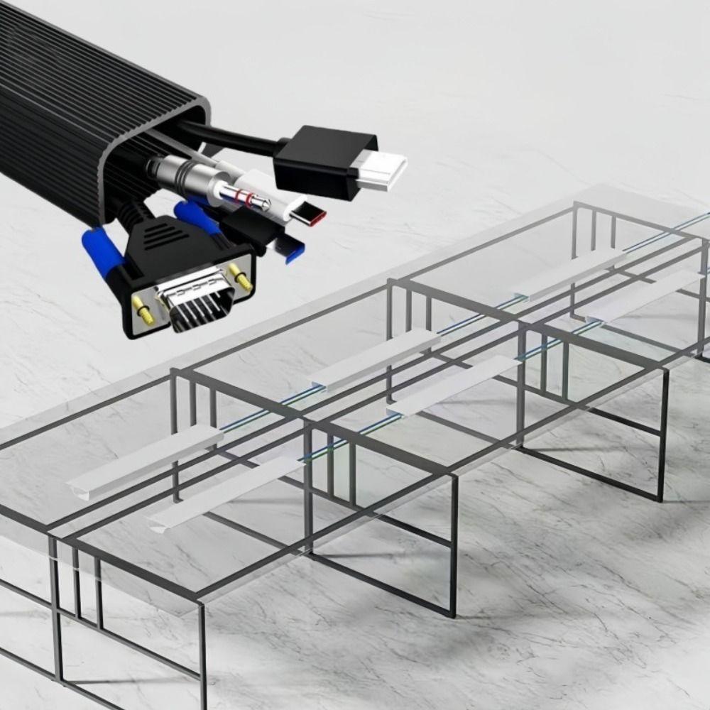 Self-Adhesive Cable Organizer PVC Under-table Cable Duct for Home Office Wire Organizer